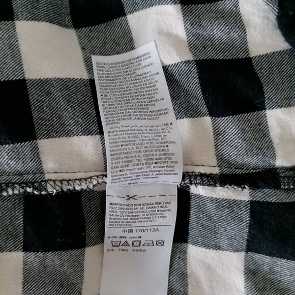 Old Navy Womens Black & White Plaid Print Button Up The Tunic Shirt Size Large - Picture 7 of 7